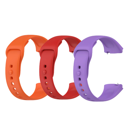 Valente Redmi Watch 3 Active strap pack of 3 orange red and purple combination