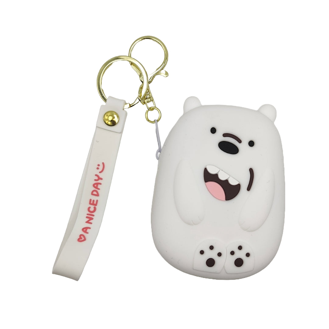 Valente Silicone Zipper Coin Purse, Panda and Polar Bear (Pack of 2 )