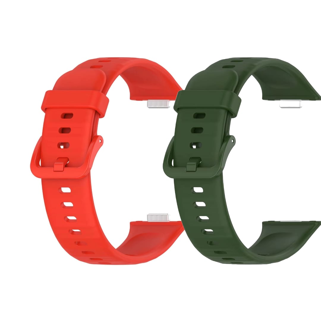 Valente Silicone Watch Strap Compatible with Huawei Watch Fit 3 / 3 Pro / 4 / 4 Pro – Soft & Secure Replacement Band (Pack of 2)