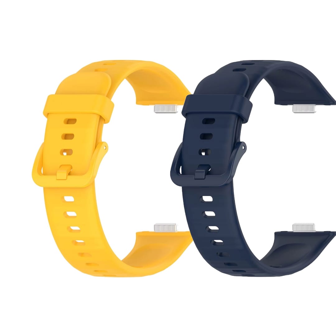 Valente Silicone Watch Strap Compatible with Huawei Watch Fit 3 / 3 Pro / 4 / 4 Pro – Soft & Secure Replacement Band (Pack of 2)