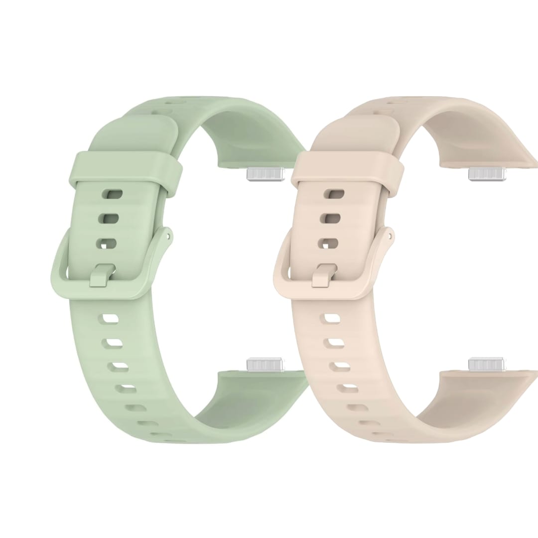 Valente Silicone Watch Strap Compatible with Huawei Watch Fit 3 / 3 Pro / 4 / 4 Pro – Soft & Secure Replacement Band (Pack of 2)