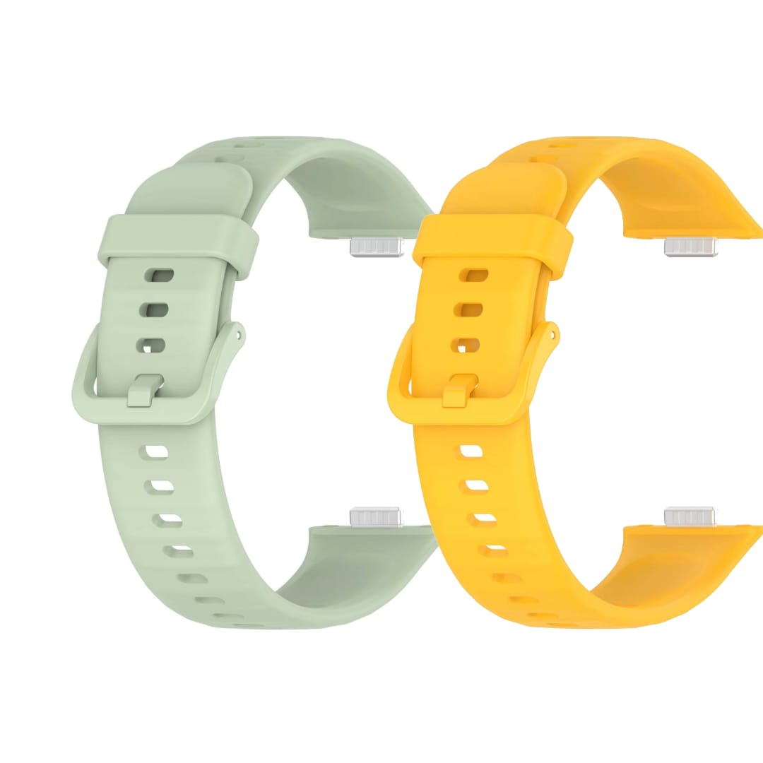 Valente Silicone Watch Strap Compatible with Huawei Watch Fit 3 / 3 Pro / 4 / 4 Pro – Soft & Secure Replacement Band (Pack of 2)