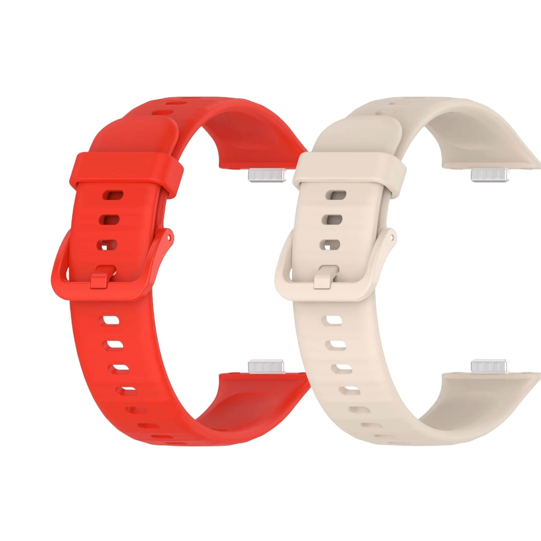 Valente Silicone Watch Strap Compatible with Huawei Watch Fit 3 / 3 Pro / 4 / 4 Pro – Soft & Secure Replacement Band (Pack of 2)