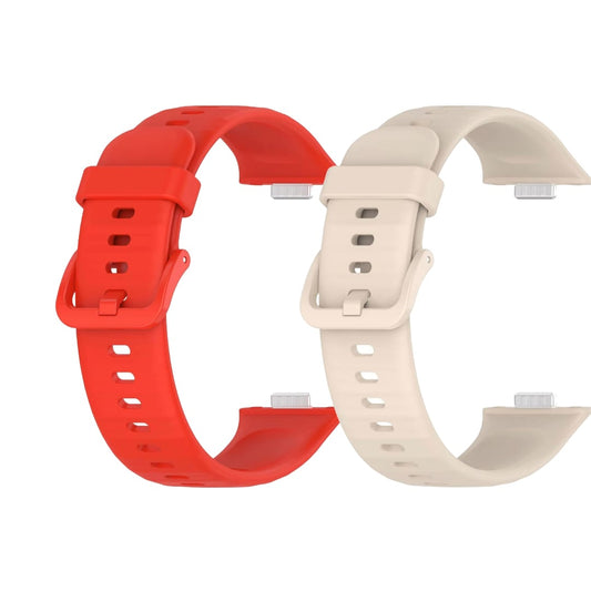 Valente Huawei Watch Fit 3 Pro strap pack of 2 red and cream complementary pair