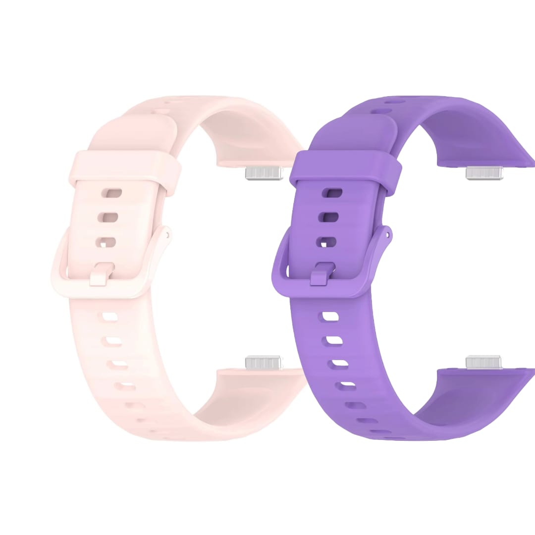 Valente Silicone Watch Strap Compatible with Huawei Watch Fit 3 / 3 Pro / 4 / 4 Pro – Soft & Secure Replacement Band (Pack of 2)