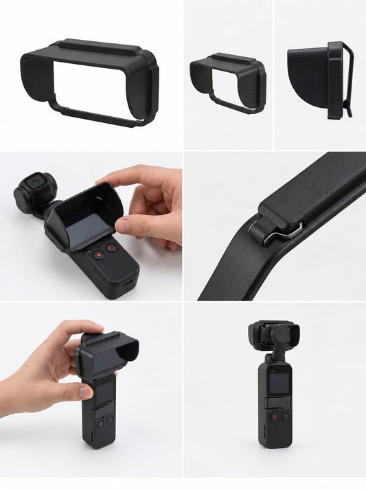 Valente Screen Sun Hood Compatible with DJI Osmo Pocket 3/4, Camera Display Sunshade Cover, Anti-Glare Screen Protector Hood for Outdoor Photography and Video Shooting