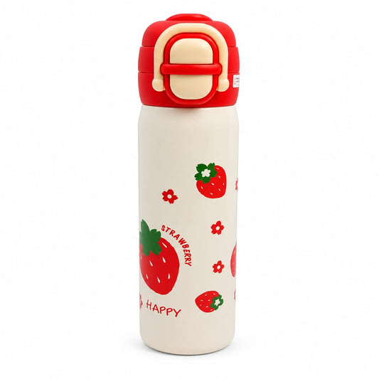 Valente 600ml Double Drink Stainless Steel Thermos Water Bottle for Kids, Double Drinking Lid, Portable Insulated Metal Water Cup, Leak Resistant Flask, Suitable for Boys and Girls, School, Travel & Daily Use