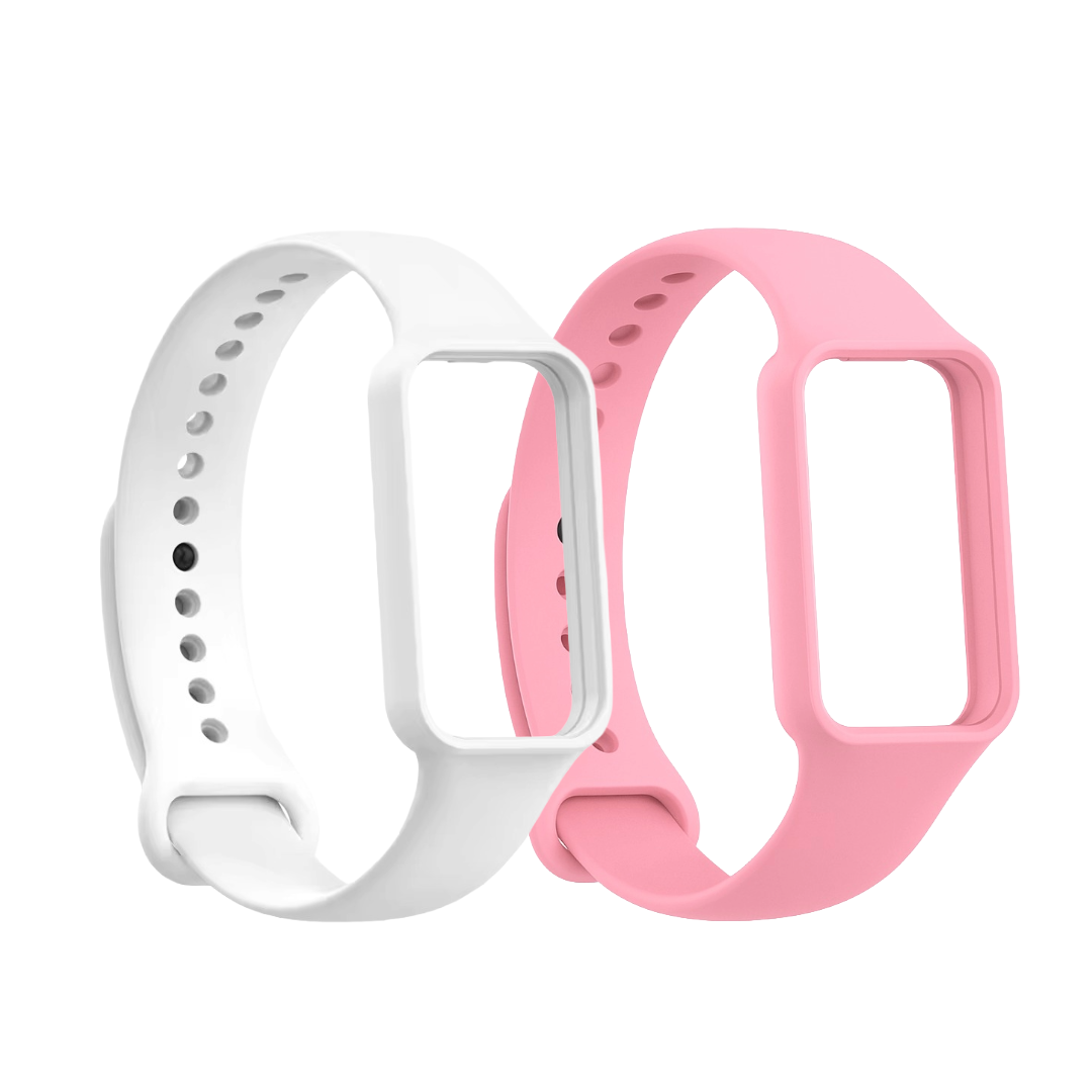 Valente Soft silicone watch bands Compatible with Amazfit Band 7 (Pack of 2)