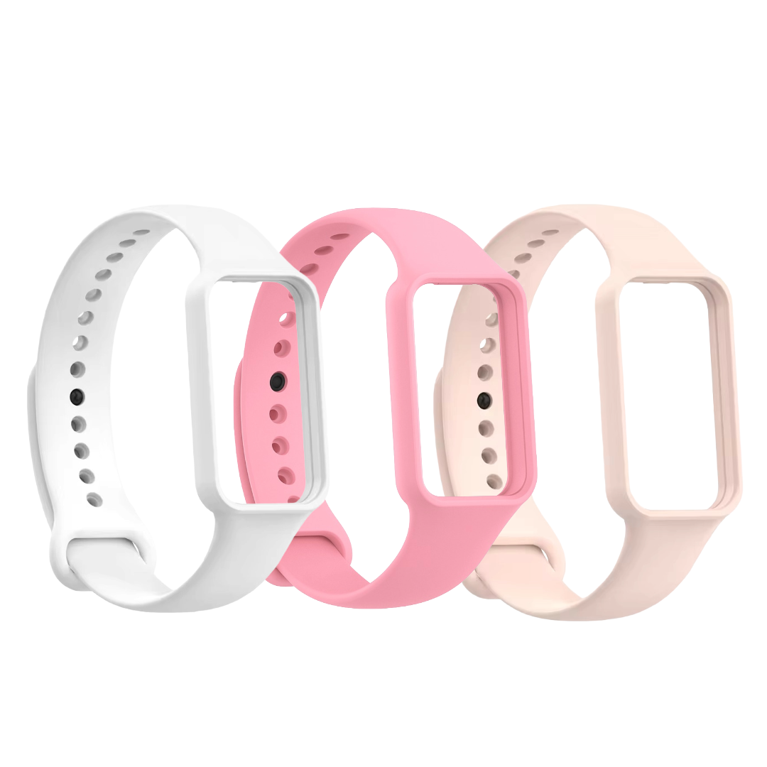 Valente Soft silicone watch bands Compatible with Amazfit Band 7 (Pack Of 3)