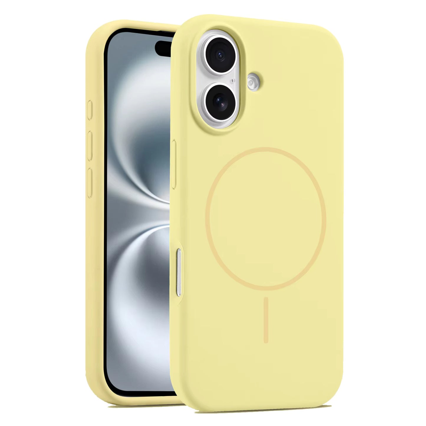 Valente Silicone Magnetic Back Case Compatible with iPhone 16 – Soft Touch Shockproof Protective Cover