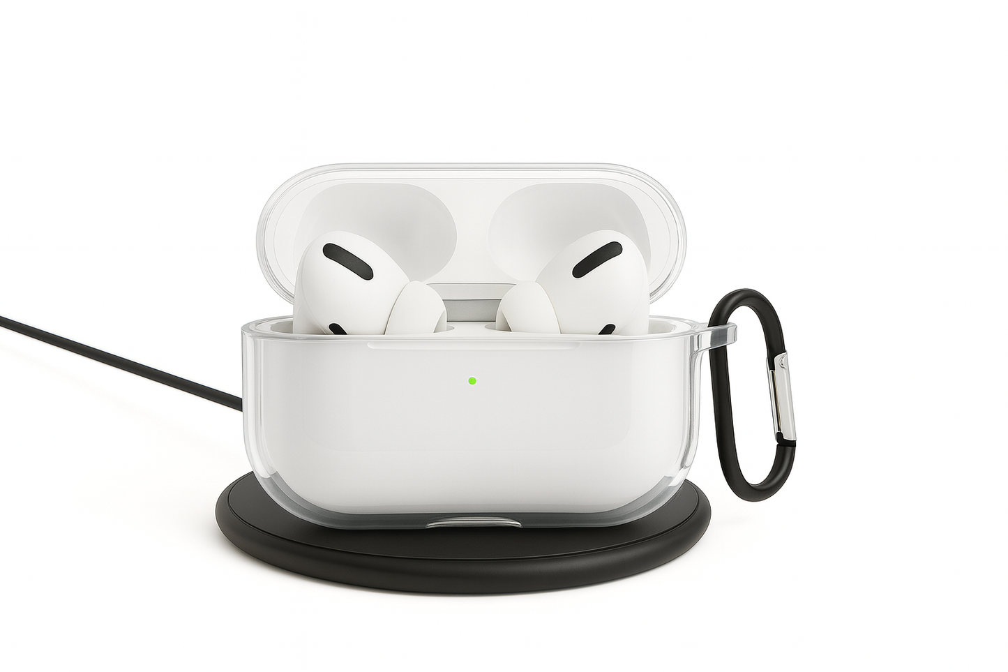 Valente Clear Case Compatible with Apple AirPods Pro 3 – Transparent Shockproof Protective Cover with Keychain