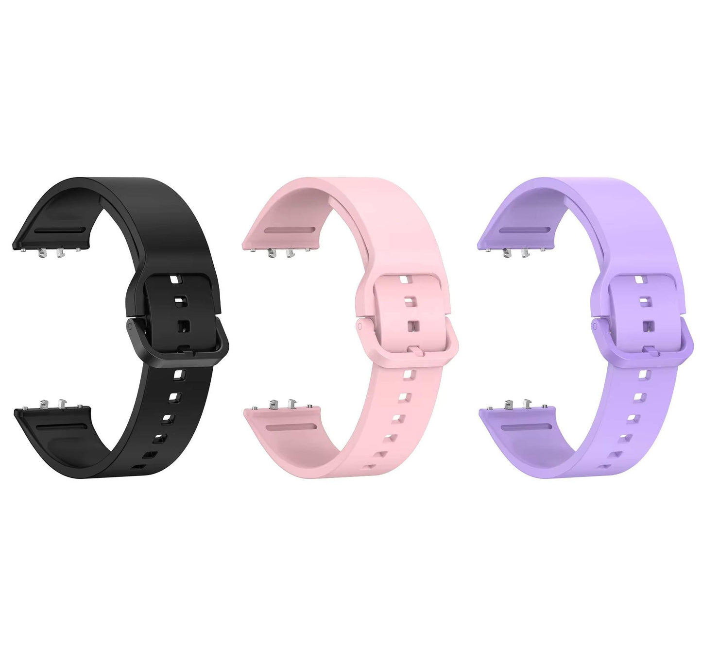 Valente Silicone Watch Straps Compatible for Samsung Galaxy Fit 3 (Pack of 3)