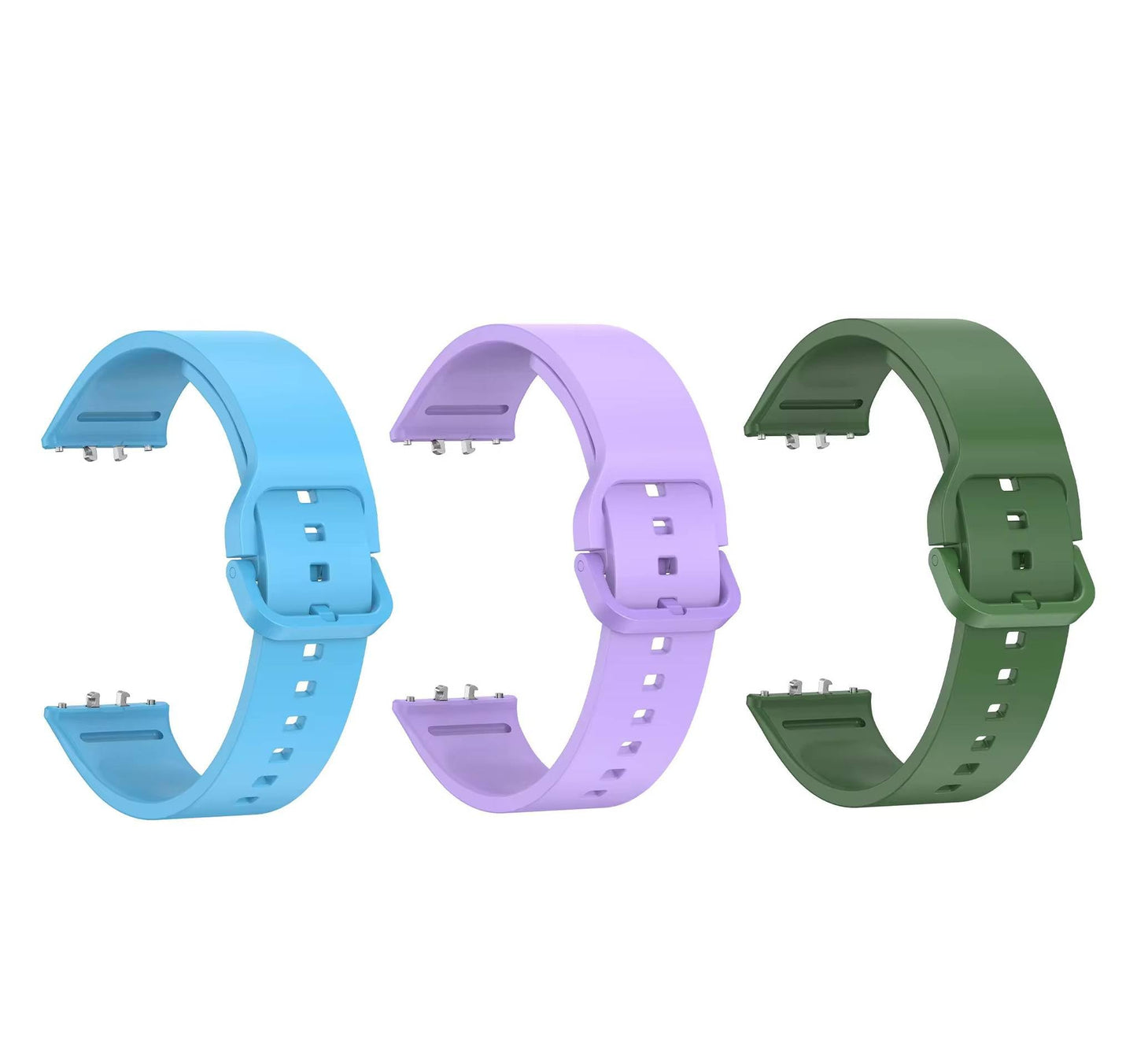 Valente Silicone Watch Straps Compatible for Samsung Galaxy Fit 3 (Pack of 3)