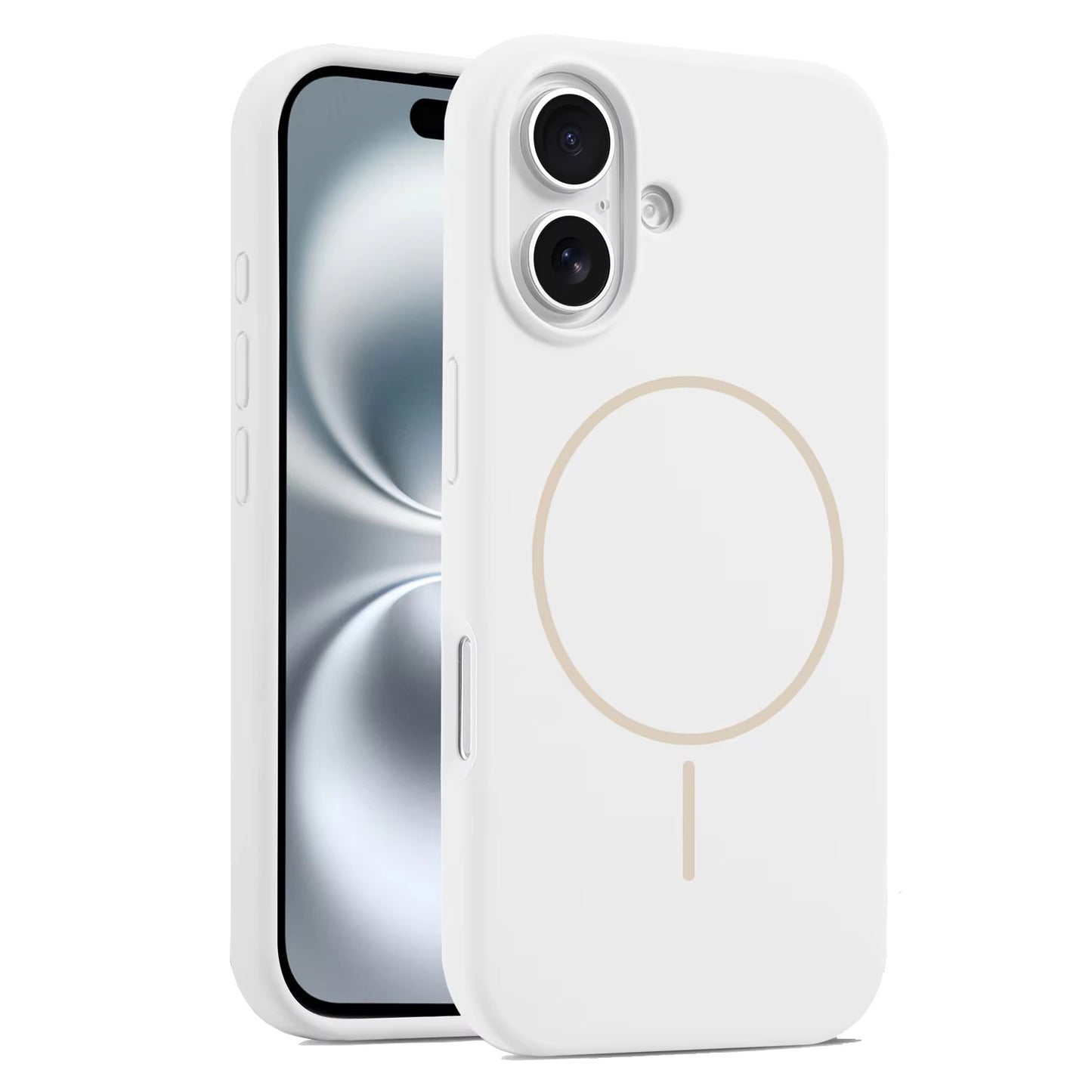 Valente Silicone Magnetic Back Case Compatible with iPhone 16 – Soft Touch Shockproof Protective Cover