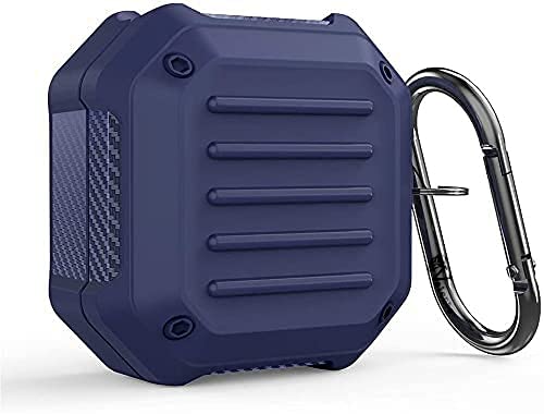 Valente Rugged Armor Carbon Protective Case with Carabiner for Samsung Galaxy Buds Live (2020) , Buds Pro (2021) , Buds2 (2021)