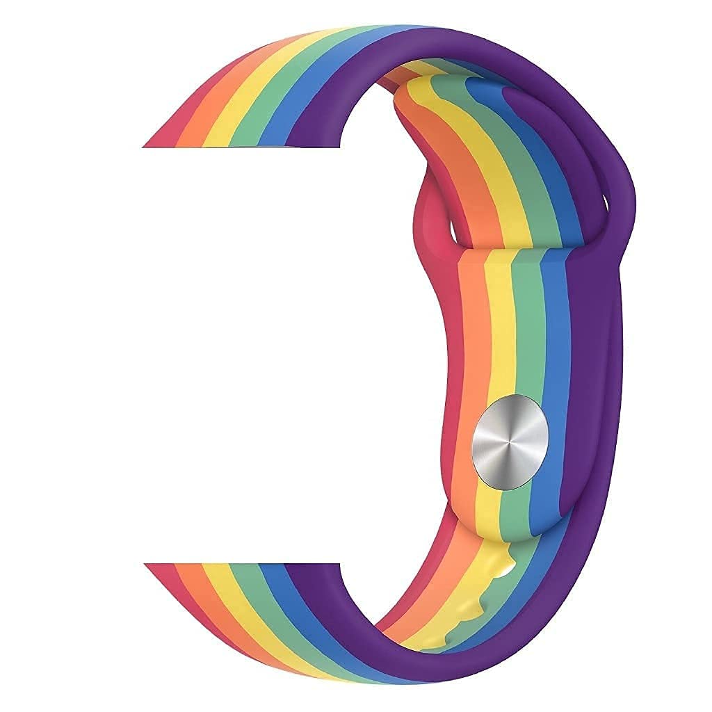 Valente Silicone Rainbow 22mm Watch Strap Compatible with Noise Colorfit Pro 3 , Assist ,Colorfit Ultra, Oneplus Watch, Fossil Gen 5E 44 mm, Gen 5,Realme Watch 2 Pro