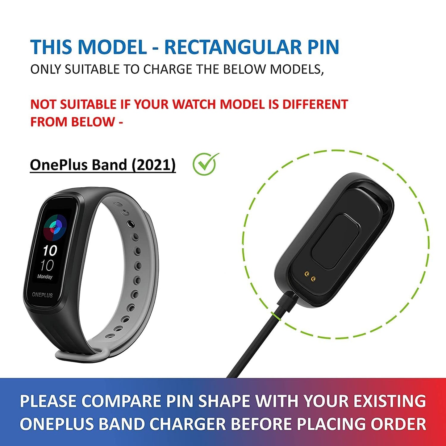 Valente USB Wired Charging dongle Compatible for OnePlus Band