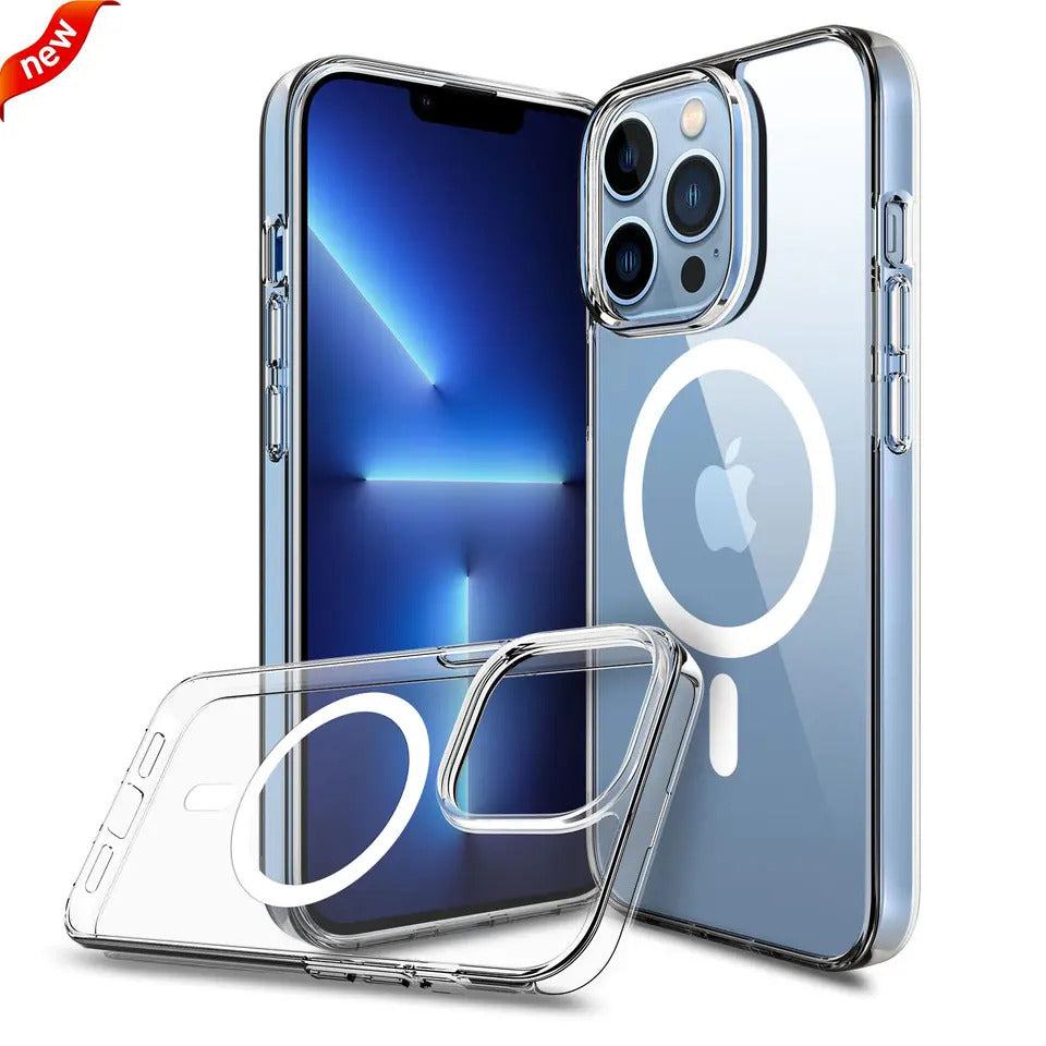 Valente Hard Polycarbonate Anti-Yellowing MagSafe Transparent Case Cover for Apple Iphone 14 Pro