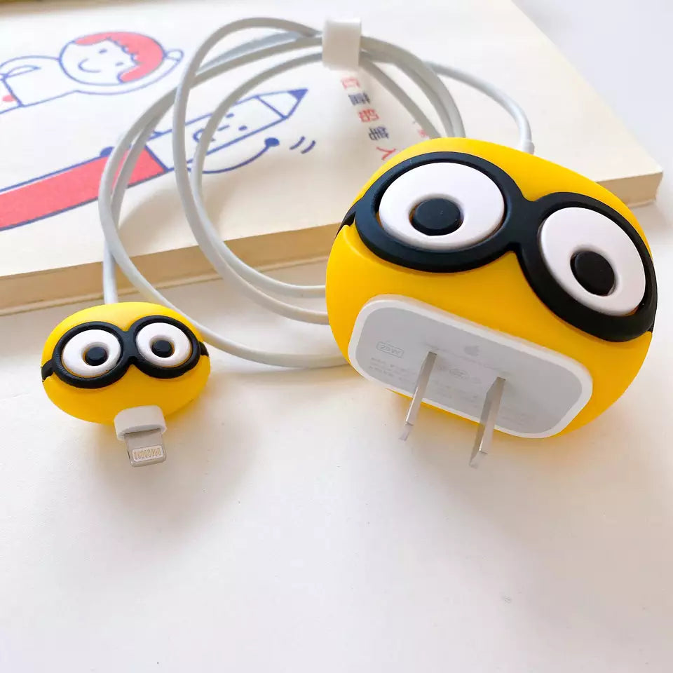 Valente 3D Cartoon Protective Case For Apple 18W/20W Charger with Cable protector