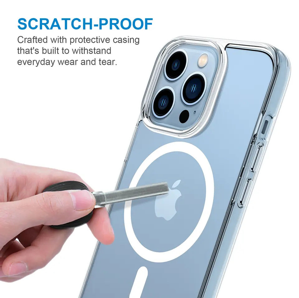 Valente Hard Polycarbonate Anti-Yellowing MagSafe Transparent Case Cover for Apple Iphone 14 Pro