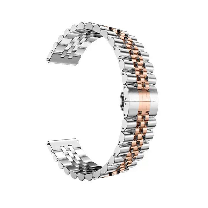 Valente 22mm Rado Metal Watch Strap for Noise halo, Colorfit Pro 3,Colorfit Ultra,Oneplus Watch,Fossil Gen 5E 44mm, Gen 5(44mm),firebolt Invincible Plus, Legacy,cobra,Pebble Cosmos Luxe 2.0.