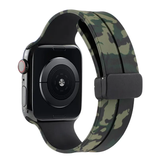 Valente Apple Watch camouflage strap grey military pattern magnetic closure