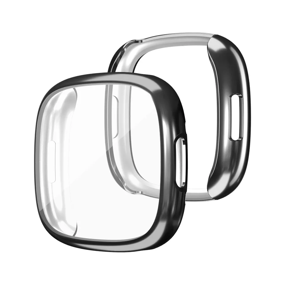 Valente Soft TPU Shockproof Screen & Body Protector Cases Compatible with Fitbit Versa 4/ Sense 2 Only