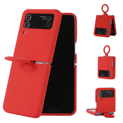 Valente Premium Silicone Case Cover with Ring For Galaxy Z Flip 4