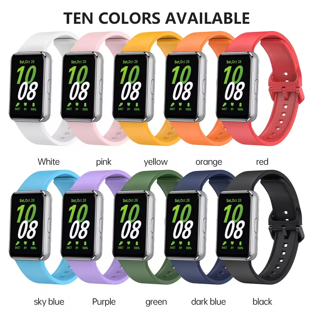 Valente Silicone Watch Straps Compatible for Samsung Galaxy Fit 3 (Pack of 2)