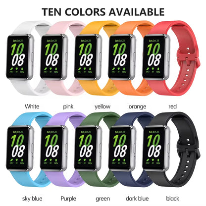 Valente Silicone Watch Straps Compatible for Samsung Galaxy Fit 3 (Pack of 2)