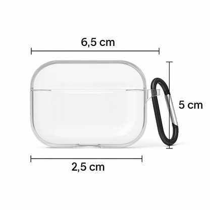 Valente Clear Case Compatible with Apple AirPods Pro 3 – Transparent Shockproof Protective Cover with Keychain