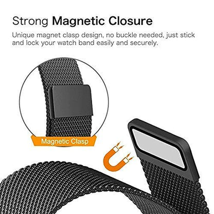 Valente 20mm Stainless Steel Mesh Watch Band – Premium Magnetic Closure Strap, Breathable & Adjustable Replacement Chain