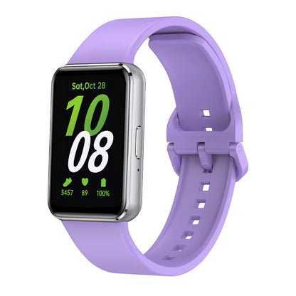 Valente Silicone Watch Straps Compatible for Samsung Galaxy Fit 3 (Pack of 2)