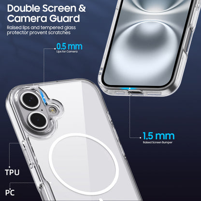Valente Anti-Yellowing Clear Case Compatible with iPhone 16 – Slim & Shockproof TPU Cover