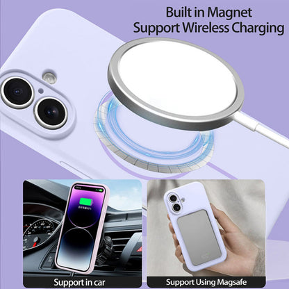 Valente Silicone Magnetic Back Case Compatible with iPhone 16 – Soft Touch Shockproof Protective Cover