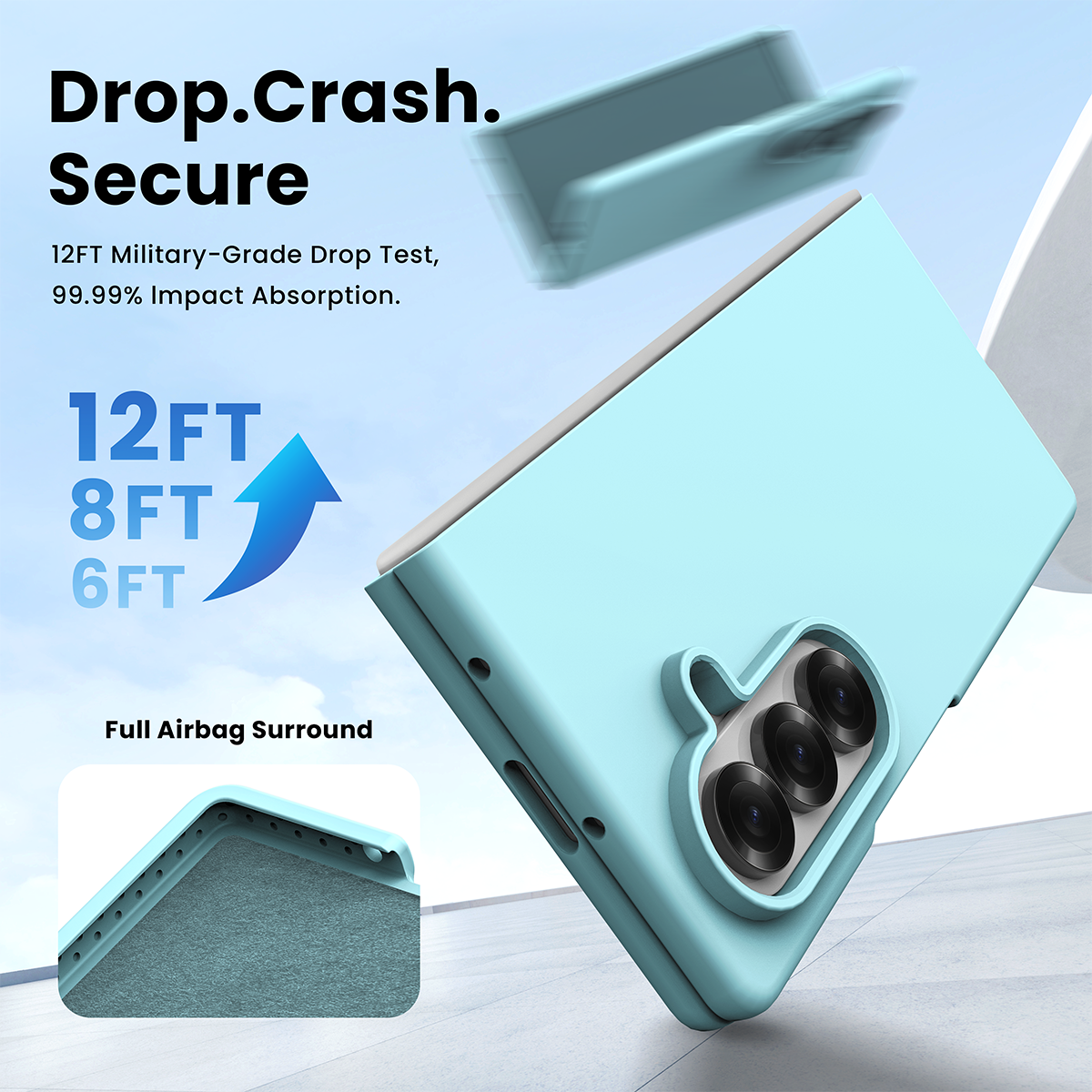 Valente Silicone Protective Case Compatible with Samsung Galaxy Z Fold 7 – Slim Shockproof Cover with Hinge Protection & Precise Cutouts