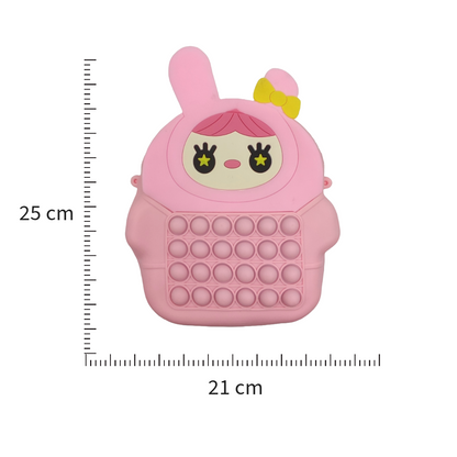 Valente Universal Cute Cartoon Silicone Zipper Purse Pouch/Side Shoulder Bag for Kids & Girls (25cm*21cm).