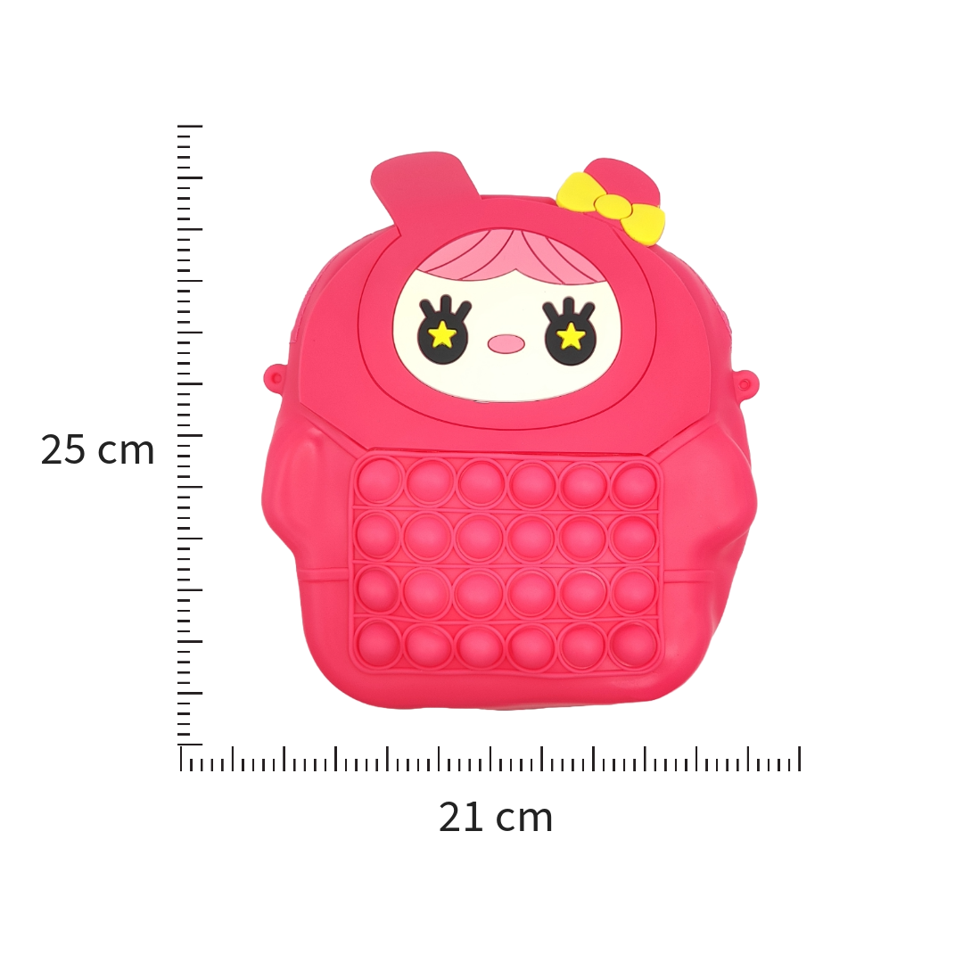 Valente Universal Cute Cartoon Silicone Zipper Purse Pouch/Side Shoulder Bag for Kids & Girls (25cm*21cm).