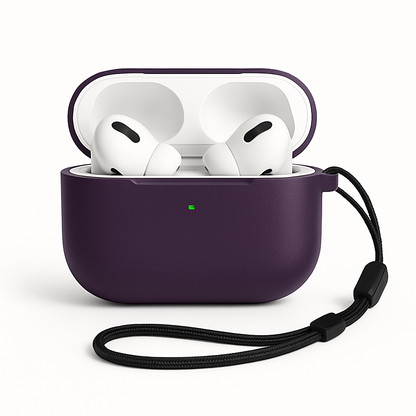 Valente Leather Case Compatible with Apple AirPods Pro 3 – Shockproof Protective Cover with Keychain