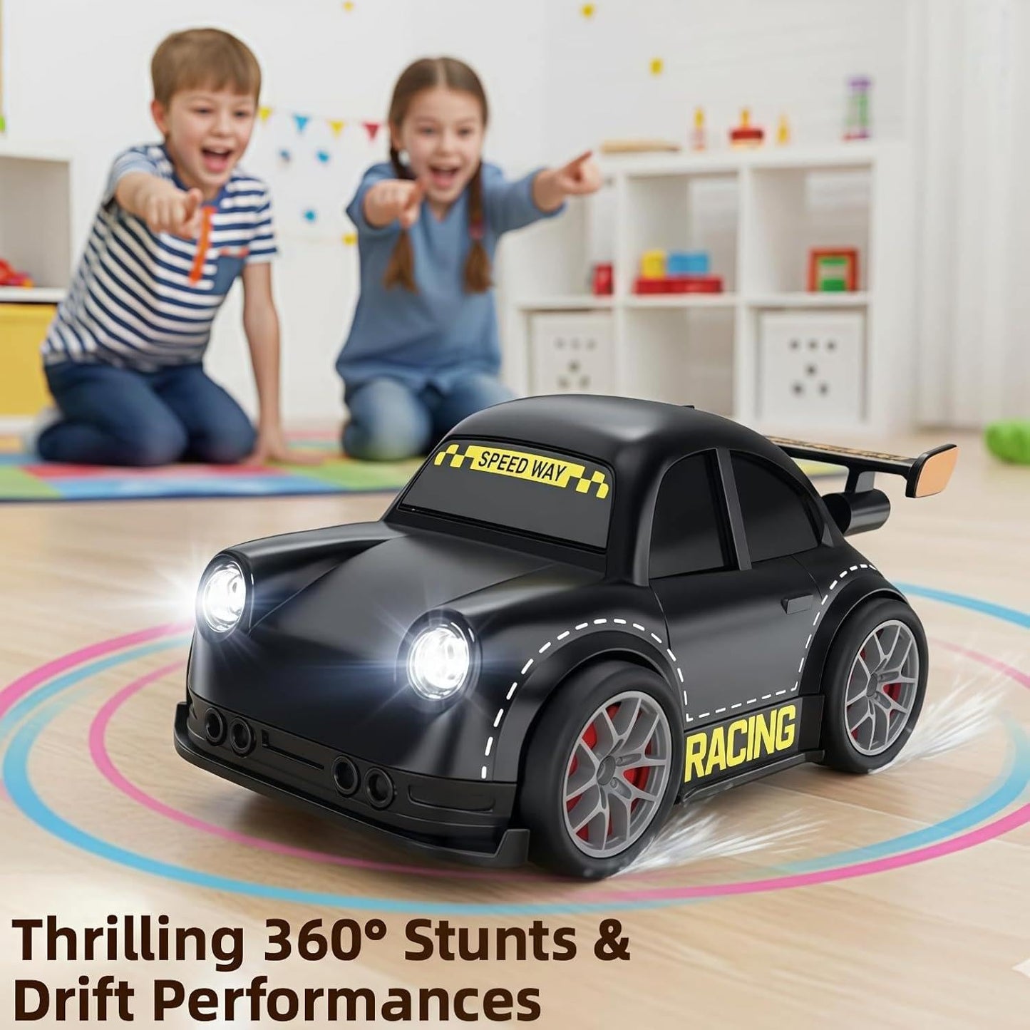 Toymigo Multifunctional RC Drift Car with Remote Control | High Speed Toy Car with Inductive Follow Mode & Escape Mode | Rechargeable Racing Car for Kids