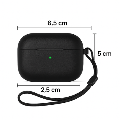 Valente Leather Case Compatible with Apple AirPods Pro 3 – Shockproof Protective Cover with Keychain