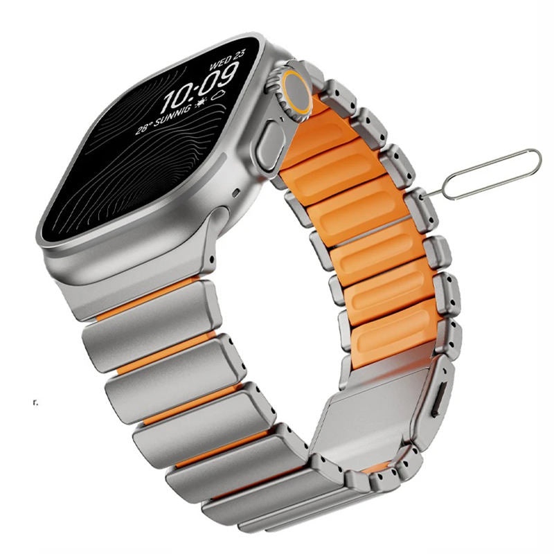 Valente Metal Strap Compatible with Apple Watch Series 8/7/6/5/SE/Ultra/Ultra 2 (42mm/44mm/45mm/49mm) | Premium Stainless Steel Watch Band with Adjustable Links