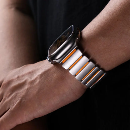 Valente Metal Strap Compatible with Apple Watch Series 8/7/6/5/SE/Ultra/Ultra 2 (42mm/44mm/45mm/49mm) | Premium Stainless Steel Watch Band with Adjustable Links