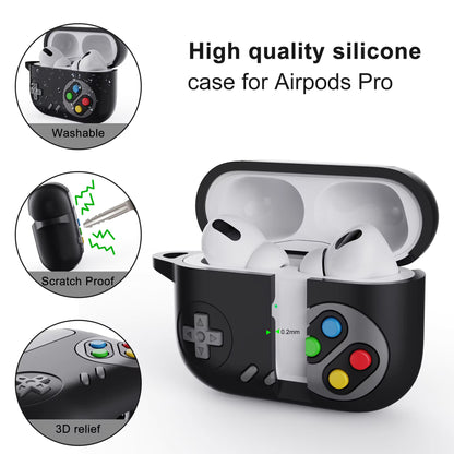 Valente Silicone Case for AirPods 4 - Protective Cover with Classic Controller Design and Keychain
