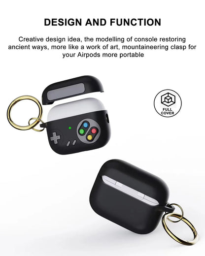 Valente Silicone Case for AirPods 4 - Protective Cover with Classic Controller Design and Keychain