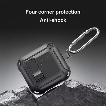 Valente Shockproof Case Compatible with AirPods 4 Eggshell – Rugged Protective Cover with Carabiner, Durable & Stylish Design