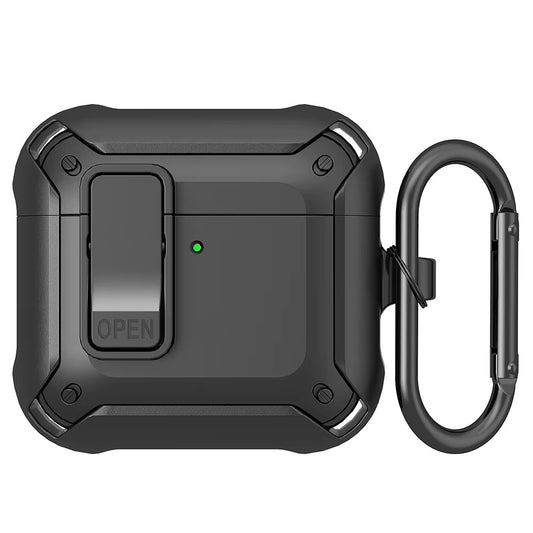 Valente Shockproof Case Compatible with AirPods 4 Eggshell – Rugged Protective Cover with Carabiner, Durable & Stylish Design