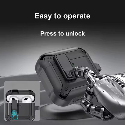 Valente Shockproof Case Compatible with AirPods 4 Eggshell – Rugged Protective Cover with Carabiner, Durable & Stylish Design