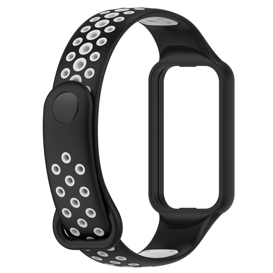 Valente Amazfit Band 7 breathable strap black and grey ventilation holes dual colour