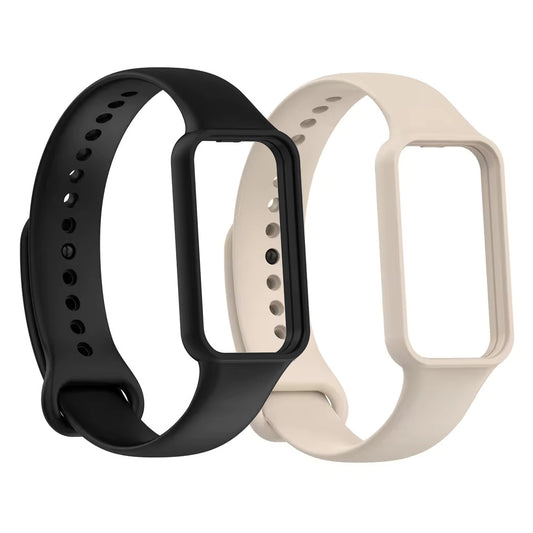 Valente Soft silicone watch bands Compatible with Amazfit Band 7 (Pack of 2)